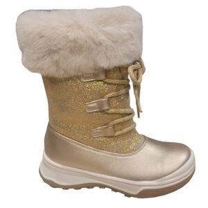 NEW! CALISTOGA Mettalic Gold Fur Top Winter Boots Girls 11.